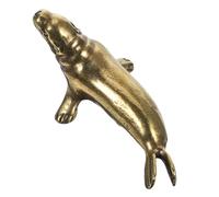 BIUDECO Mini Brass Seal Statue Solid Brass Animal Figurine Realistic Lifelike Design Vintage Nautical Decoration for Desk Dollhouse Ornaments Compact Craftsmanship