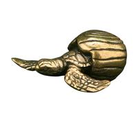 BIUDECO Mini Brass Tortoise Figurine Retro Style Desktop Decor Turtle Statue Ornament for Home Office Hotel Indoor Outdoor Decoration