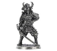 BIUDECO Mini Figure White Japanese Figurine Small Copper Statue Samurai Vintage Artistic Enjoyment Exquisitely Detailed One Piece Samurai Action for Home Decor and Garden Decoration