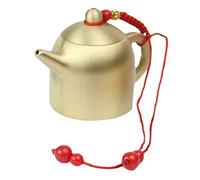 BIUDECO Miniature Brass Teapot Ornament Handheld Vintage Style Small Teapot Decor for Desktop Micro Scene Layout Metal Craft with Chinese Traditional Design Lightweight Collectible Decor