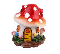 BIUDECO Miniature Mushroom House Landscape Ornament Red Tulip-shaped Fairy Garden Decor for Micro Bonsai DIY Mini Models for Small Gardens and Terrariums