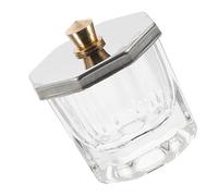 BIUDECO Mixing and Washing Container Glass Cup and Metal Lid for Manicure Dappen Dish Nail Liquid for Acrylic Nail Supplies and Tools