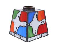 BIUDECO Multicolored Stained Glass Lampshade Replacement with Dove Pattern Square French Glass Shade for Table Floor Desk Lamps and Bathroom Light Fixtures High Transparency and Optimized