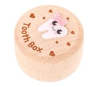 BIUDECO My First Tooth Box Wooden Keepsake Box for Kids Teeth and Hair Storage Modern Minimalist Design for Girls and Parents