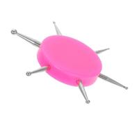 BIUDECO Nail Dotting Pen Acrylic Manicure Tool with Circular Dotting Tips Pink Handle Embossing and Tracing Nail Art Pen