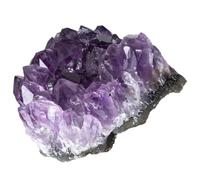BIUDECO Natural Amethyst Crystal Cluster Ornament for Home and Office Decor Random Shape Raw Crystal Stone Adornment for Feng Shui Calming Desktop Decoration and Craft Material