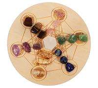 BIUDECO Natural Crystal Chakra Stones with Divination Board for Meditation and Altar Supplies Irregular Gemstone Decor for and Desktop Ornament High Grade Material