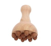 BIUDECO Natural Wood Massage Roller Stick for Meridian Therapy with Beads Ergonomic Body and Scalp Massager for Muscle Relief Cellulite Reduction and Acupoint Stimulation Handheld Manual