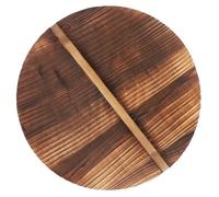 BIUDECO Natural Wooden Wok Lid Pot Cover with Handle 29Cm Anti-Scald Splash-Resistant Kitchen Cooking Tool for Household Stir Fry Pans