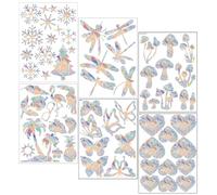 BIUDECO of Assorted Colour PVC Window Clings Static Decals 6 Sheets to Reflect Sunlight and Collisions, Removable Window Stickers for Balcony and Porch Door