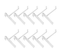 BIUDECO Pegboard Display Hooks 10pcs Silver Straight 10cm Iron Hooks for Workshop and Retail Goods Organization
