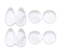 BIUDECO Pendant Casting Mold Silicone 4pcs for DIY Birthday Earrings Crafting Easy to Clean White Resin Jewelry Making