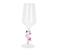 BIUDECO Pink Flamingo Shaped Wine Glass Decorative Glassware for Home Bar Restaurant Unique Cocktail and Juice Drinking Glass Gift for Parties and Weddings