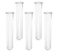 BIUDECO Plant Propagation Tubes Decorative Hydroponic Planters Glass 5pcs round Bottom and Rim, Versatile Test Tube Vases for Effortless Cleaning Single Stems and Cuttings
