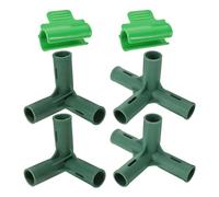 BIUDECO Plastic Greenhouse Tube Connectors with Three-Way and Four-Way Converters Plus Film Clamps Easy Installation for Gardening and Agriculture Weather-Resistant Support for Frames and