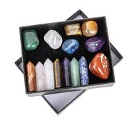 BIUDECO Portable Amethyst Crystal Pillars with Natural Hexagonal Points for Meditation and Chakra Therapy Relaxation Stones Box for Home Decor and Stress Relief