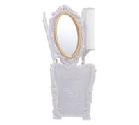 BIUDECO Portable Anti-static Hairdressing Comb Set with Scalp Massage and Mirror Elegant White PVC Case for Salon and Home Use Handheld Makeup Vanity Tool for Women