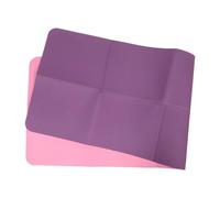 BIUDECO Portable Foldable TPE Yoga Mat 183x61x0.6cm Lightweight Non-Slip Fitness Mat for Travel Pilates and Outdoor Exercise Dual-Color Deep Purple and Pink