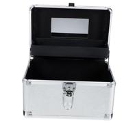 BIUDECO Portable Makeup Case Double-Layer Aluminum Makeup Organizer for Teens Handle Multi-Purpose Beauty Bag for Travel and Professional Use