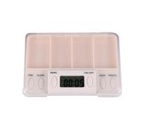 BIUDECO Portable Smart Electronic Pillbox with Timed Reminder Function, White Plastic Medicine Storage Case for Patients and Old People, for Travel and Daily Use