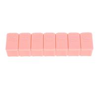 BIUDECO Portable Weekly 7-Slot Braille Pill Organizer Case with Sealing Lids, Pink Compact Medicine Storage Box for Daily Use and Travel
