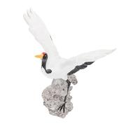 BIUDECO Practical White Ceramic Crane Ornament for Bonsai and Desktop Decor Lifelike Micro Landscape Model for Indoor Outdoor Garden Office and Home Decoration Creative Zen Sculpture