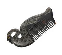 BIUDECO Premium Ox Horn Massage Comb for Hair Styling Natural Texture with Smooth Handle and Practical Scalp Massager Black Color Suitable for All Hair Types and Lengths