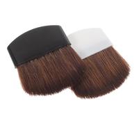 BIUDECO Professional Blush and Foundation Makeup Brush Set 2 Pieces Portable Flat Face Brushes Black and White for Travel and Daily Use