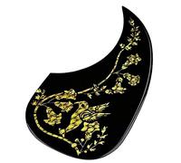 BIUDECO PVC Anti-Scratch Guitar Pickguard Black Self-Adhesive Design Protective Plate for Acoustic Electric Guitars