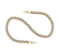 BIUDECO Queue Barrier Rope with 1.5M Twisted Jute Cord and Gold Hooks, Crowd Control Barrier Rope for Queue Line Management at Events, Theaters, and Grand Openings