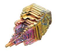 BIUDECO Rare Electroplated Bismuth Crystal Specimen Rainbow Mineral Ornament for Living Table Decoration Unique Home Desktop Display Gift for Crystal Collectors and Office