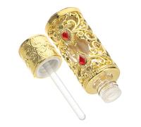 BIUDECO Refillable Glass Arabian Fragrance Bottle 3ml Vintage Style Decorative Perfume Container Portable Travel Empty Scent Dispenser Gold
