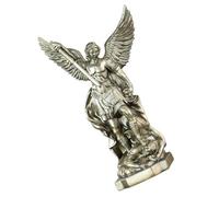 BIUDECO Resin Archangel Sculpture with Antique Bronze Finish Greek War God Desk Ornament for Spiritual Protection Tabletop Angel Figurine for Christian Home Decor and Office Display