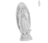 BIUDECO Resin Mary Statue Figurine for Desktop and Home Decor Catholic Blessed Mother Ornament with Fine Craftsmanship Stable Flat Bottom Design for Church Garden Living Porch and Bedroom