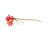 BIUDECO Retro Chinese Hairpin with Red Camellia Flower Handcrafted Wooden Hair Stick for Womens Elegant Buns Lightweight Cultural Hair Accessory for Daily Wear and Special Occasions