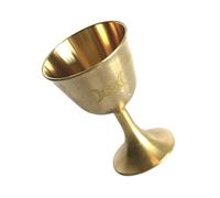 BIUDECO Retro Copper Holy Grail Chalice Religious Cup Ornament for Altar Worship Brass Pentagram Design Decorative Sacrificial Vessel for Rituals and Home Display