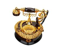BIUDECO Retro Telephone Music Box Jewelry Holder Vintage Office Decoration Rotating Birthday with Sound and Artistic Design