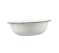 BIUDECO Retro White Enamel Foot Soaking Basin Capacity Durable Tub for Relaxing Foot Bath and Laundry Stylish Vintage Enamelware Wash Up Bowl for Home Use