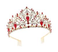 BIUDECO Rhinestone Bridal Tiara Queen Crown Lightweight Wedding Hair Crown Headband for Women Secure Fit for Bride Birthday Party Prom Hair Accessories