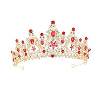 BIUDECO Rhinestone Crystal Wedding Crown Tiara for Brides Elegant Headdress for Special Occasions Durable Bridal Accessories Shiny Design for Celebrations and Parties