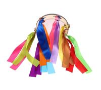 BIUDECO Ribbon Tambourine Hand Drum Dual Sided Design for for Parties Performances Lightweight Portable Educational Musical Instrument for Beginners