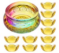 BIUDECO Rock Crystal Wealth Money Decor with Accessories for Home and Living Rooms, Unique Design Cornucopia Ornament to Enhance Prosperity and Bring Good Fortune