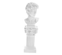 BIUDECO Roman Column and David Statue Resin Sculpture Decorative Greek Bust Figurines for Home Office Garden Unique Housewarming Miniature Classical Art Ornament with Detailed Texture