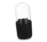 BIUDECO Rotatable Makeup Brush Organizer with Lid Multi Compartment Desktop Storage Holder for Brushes Lip Gloss Pens Versatile Cosmetic Organizer for Vanity and Bathroom Black Vertical