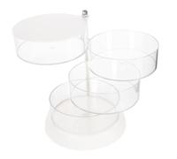 BIUDECO Rotating Makeup Organizer Cosmetic Storage Box for Beauty Tools Makeup Pads and Hair Accessories Dustproof Space-saving Design for Dressing Table and Bathroom Counter