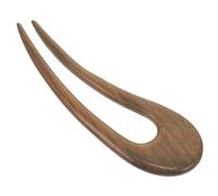 BIUDECO Sandalwood Hairpin 2-prong French Hair Stick for Buns 14.5x4.3cm Classic Wooden Hair Fork for Women