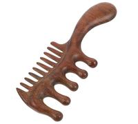 BIUDECO Sandalwood Portable Scalp Comb Five Wide Teeth, Dual-Use Solid Wood Massage Hair Comb for Scalp Itching Relief and Hair Care, Suitable for Body and Head Massage