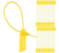 BIUDECO Security Tags Waterproof Seals Plastic Tamper Proof Yellow Self-Locking 100pcs Zip Tie Labels for Luggage and Container Use