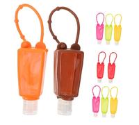 BIUDECO Silicone Hand Bottle Case 10pcs Travel Liquid Container Holder Oval Shape Dual-sided Soft Silicone Sleeve with Bottle Set for Portable Hand and Perfume Storage
