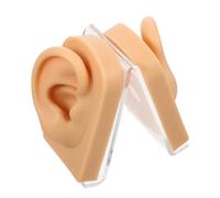 BIUDECO Silicone Human Ear Model for Piercing Practice Realistic Skin Texture Artificial Ear Mold with Stand for Jewelry Display